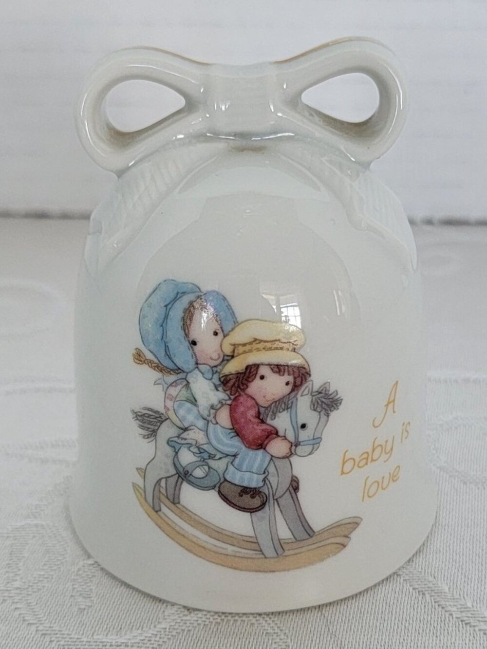 Vintage Holly Hobbie Bell  A baby is Love  Porcelain Bell Designers Collection